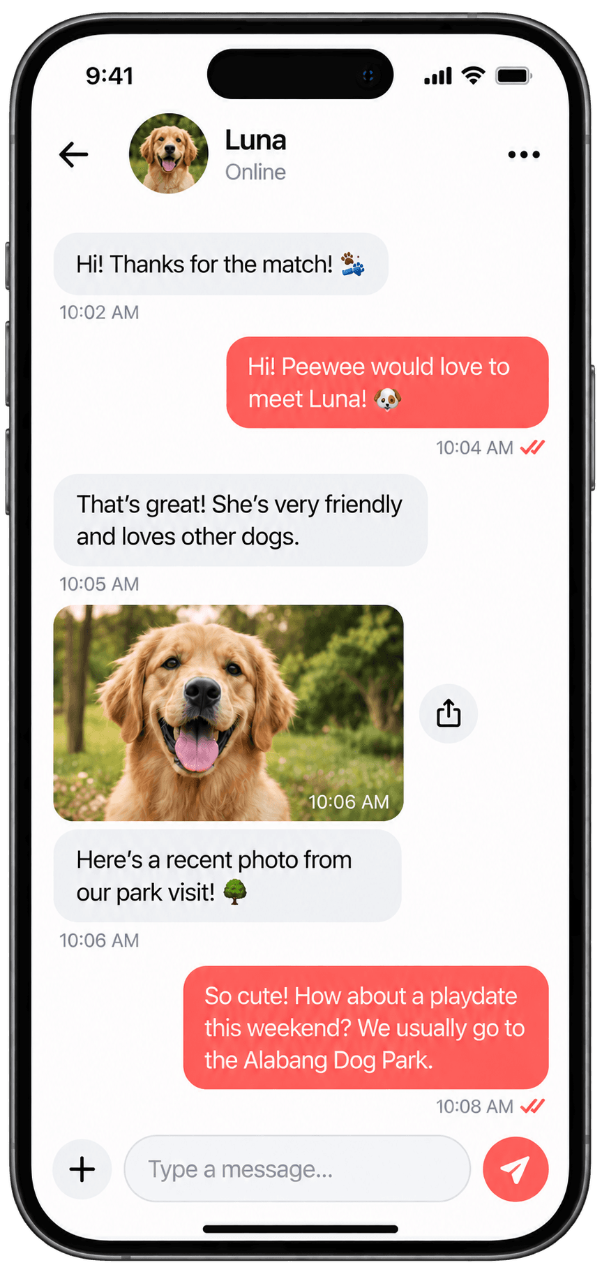 Pupkada chat screen